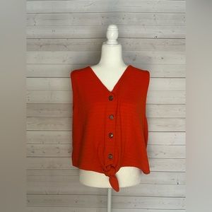 Orange JCrew Tie Tank